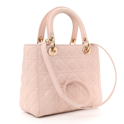 Christian Dior Lambskin Cannage Medium Lady Dior Light Pink 3 of 15