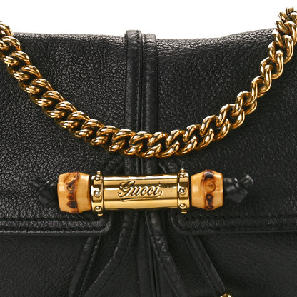 Gucci Calfskin Bamboo Croisette Evening Bag Black 8 of 10