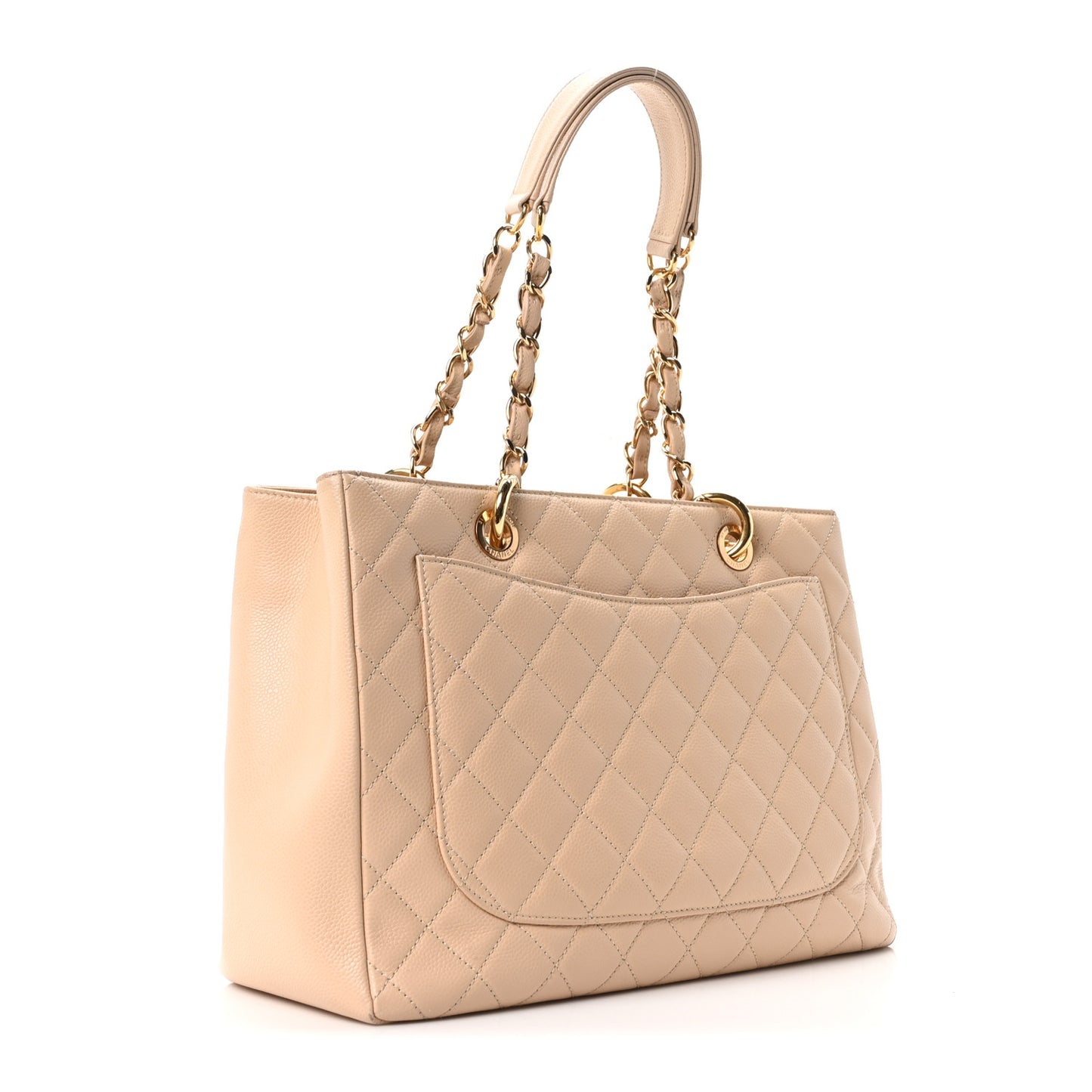 Caviar Quilted Grand Shopping Tote GST Beige Clair