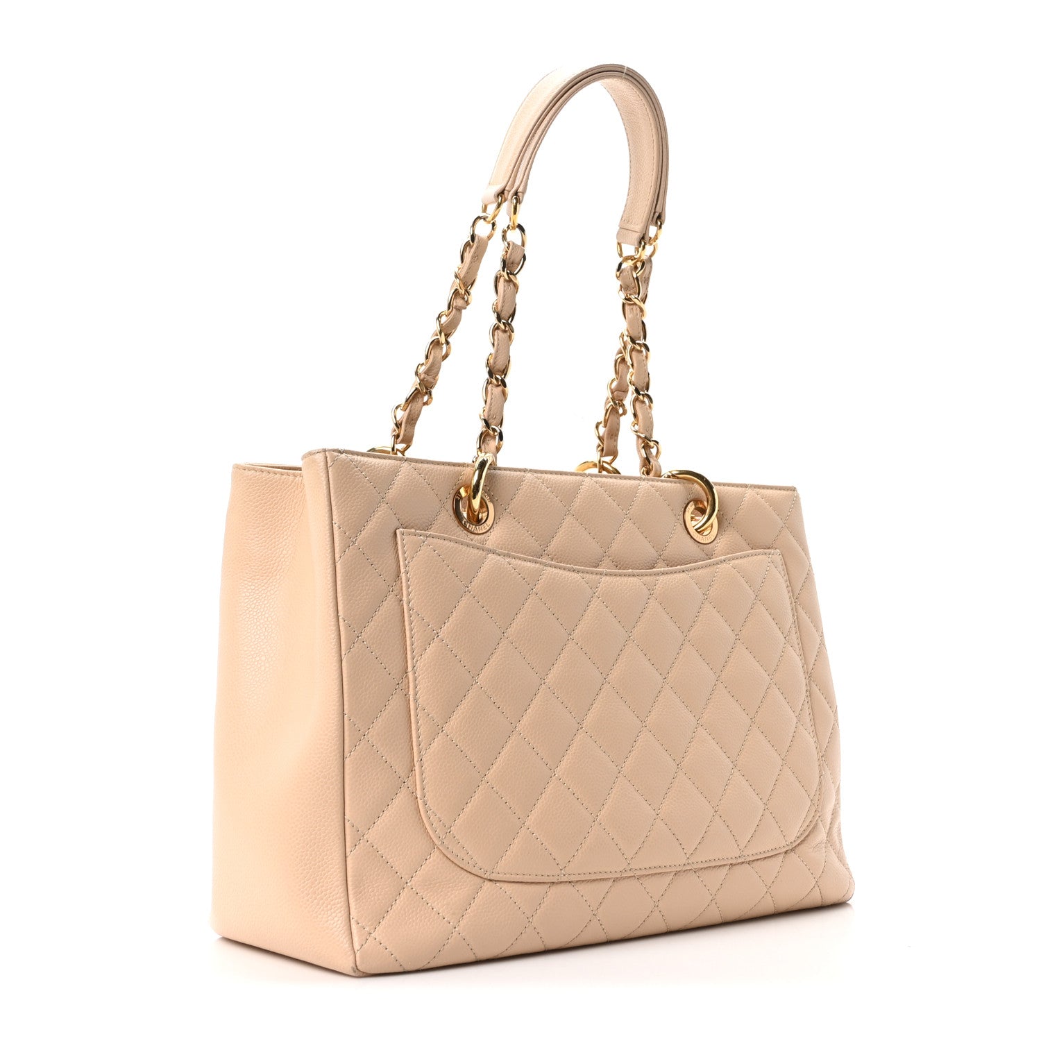Chanel Caviar Quilted Grand Shopping Tote GST Beige Clair 3 of 10