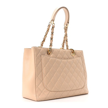 Chanel Caviar Quilted Grand Shopping Tote GST Beige Clair 3 of 10