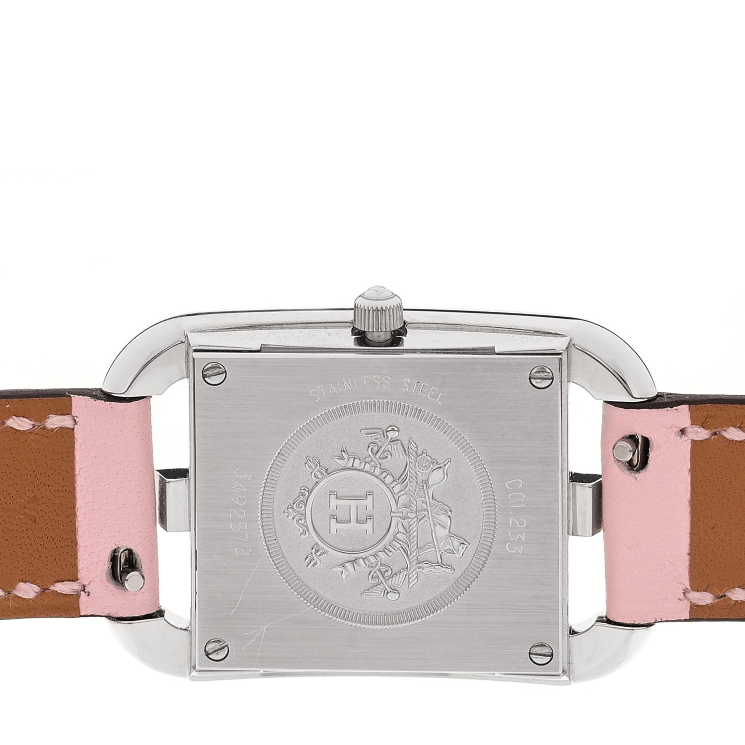 Hermes Stainless Steel Swift Diamond Pink Sapphire Mother of Pearl 23mm Cape Cod Double Tour Quartz Watch Rose Sakura 4 of 5