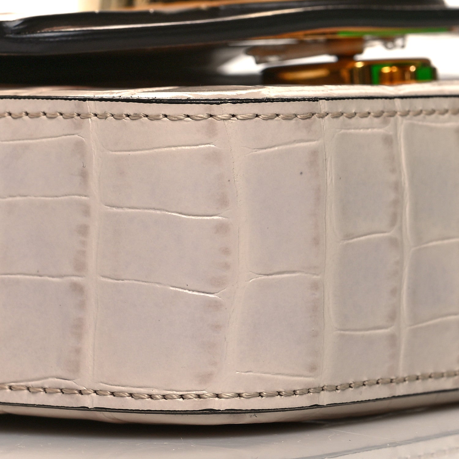 Chloe Calfskin Crocodile Embossed Mini C Double Carry Cement Pink 8 of 9