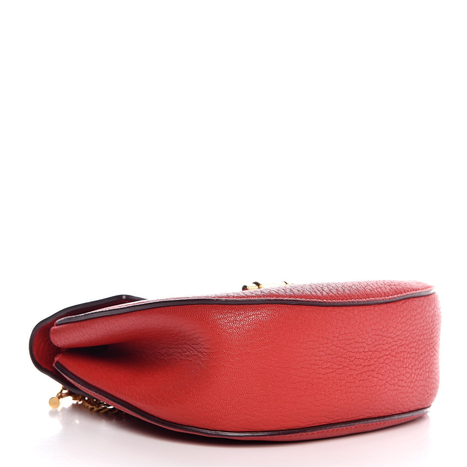 Chloe Grained Lambskin Mini Drew Shoulder Bag Plaid Red 4 of 8