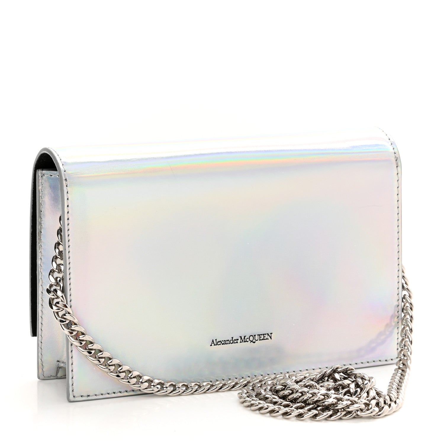 Alexander McQueen Iridescent Calfskin Skull Crossbody Silver 3 of 12
