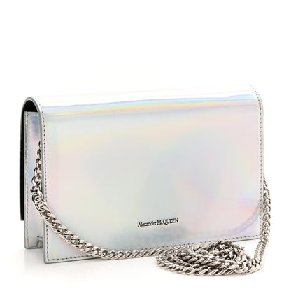 Alexander McQueen Iridescent Calfskin Skull Crossbody Silver 3 of 12