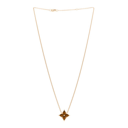 Louis Vuitton 18K Yellow Gold Tiger's Eye Blossom Pendant Necklace 3 of 4
