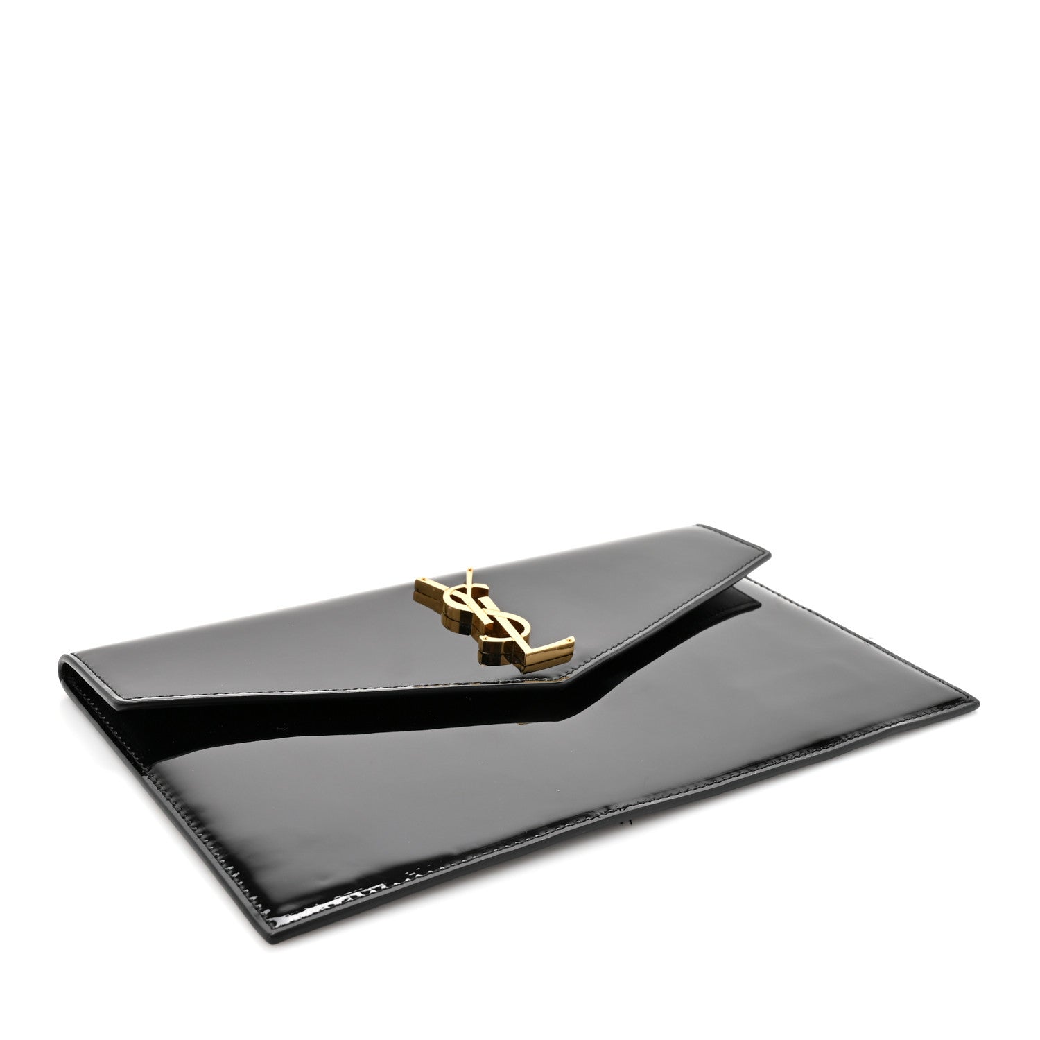 Saint Laurent Patent Calfskin Monogram Uptown Clutch Black 4 of 8