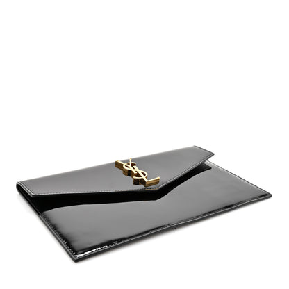 Saint Laurent Patent Calfskin Monogram Uptown Clutch Black 4 of 8