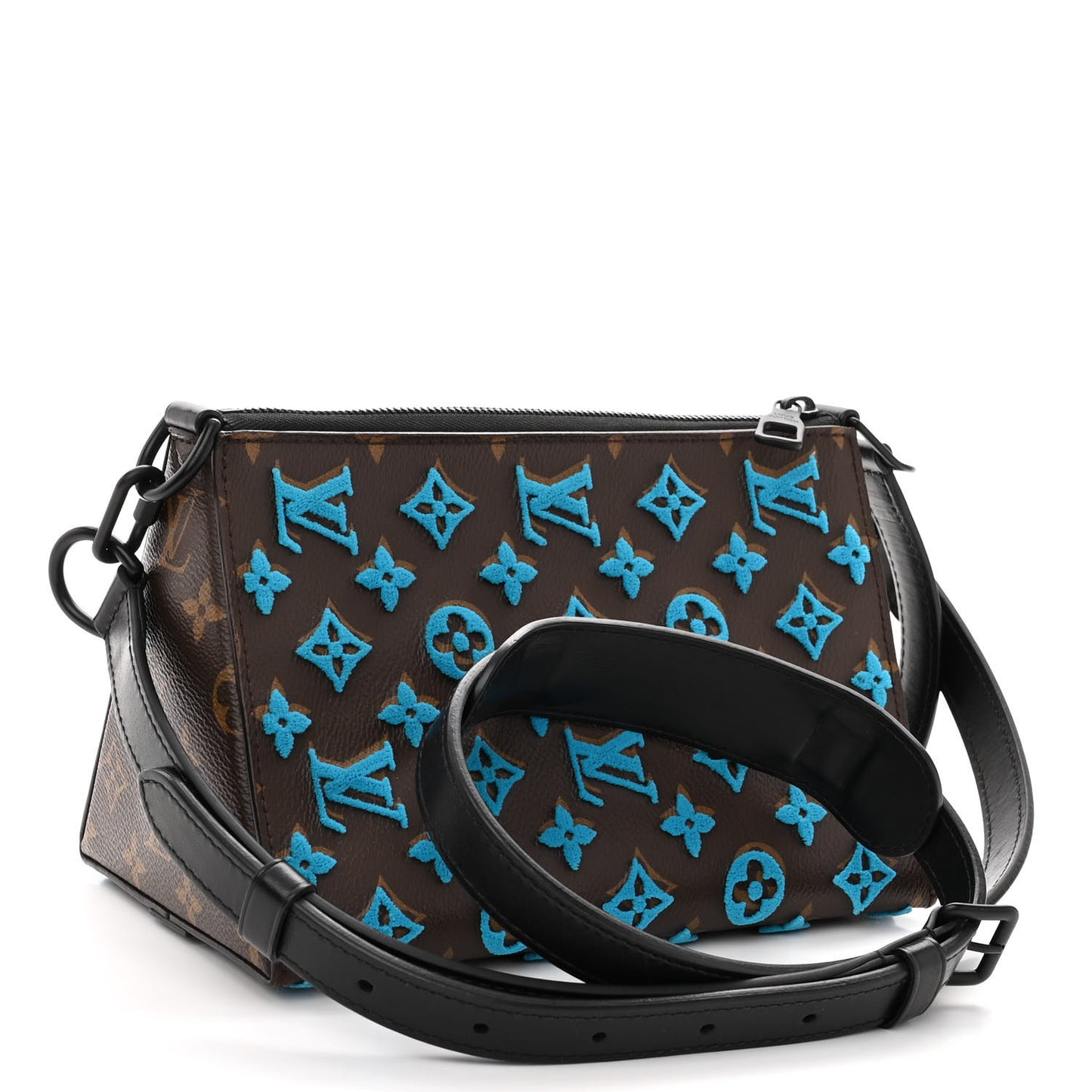 Monogram Tuffetage Triangle Messenger Turquoise