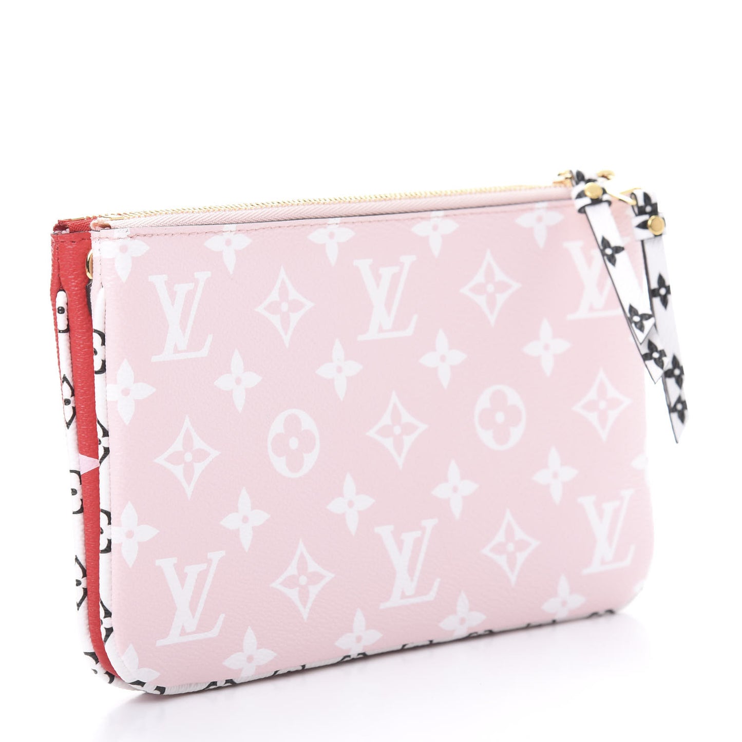 Monogram Giant Double Zip Pochette Rouge