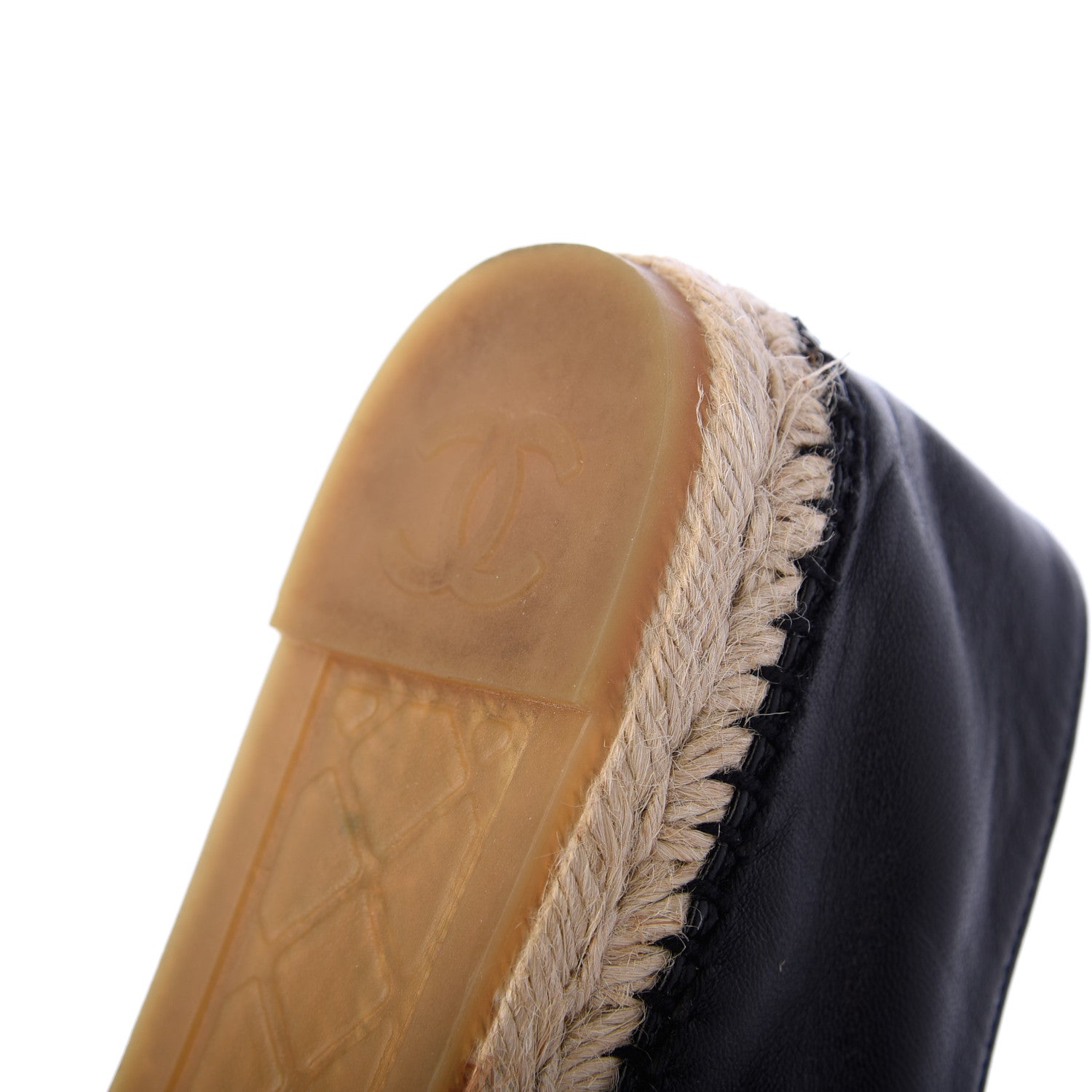 Chanel Lambskin Quilted CC Espadrilles 38 Black 12 of 17