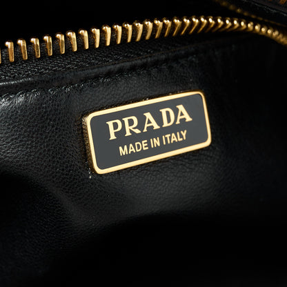 Prada Calf Hair Stampata Cow Medium East West Galleria Double Zip Bag White Moro 8 of 12