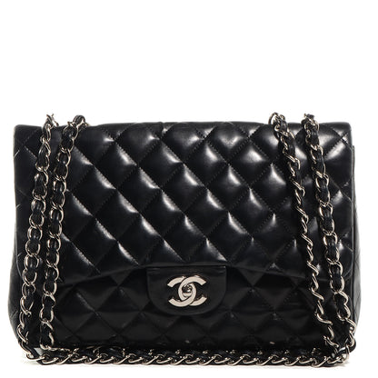 Chanel Lambskin Quilted Jumbo Single Flap Black 1 of 8