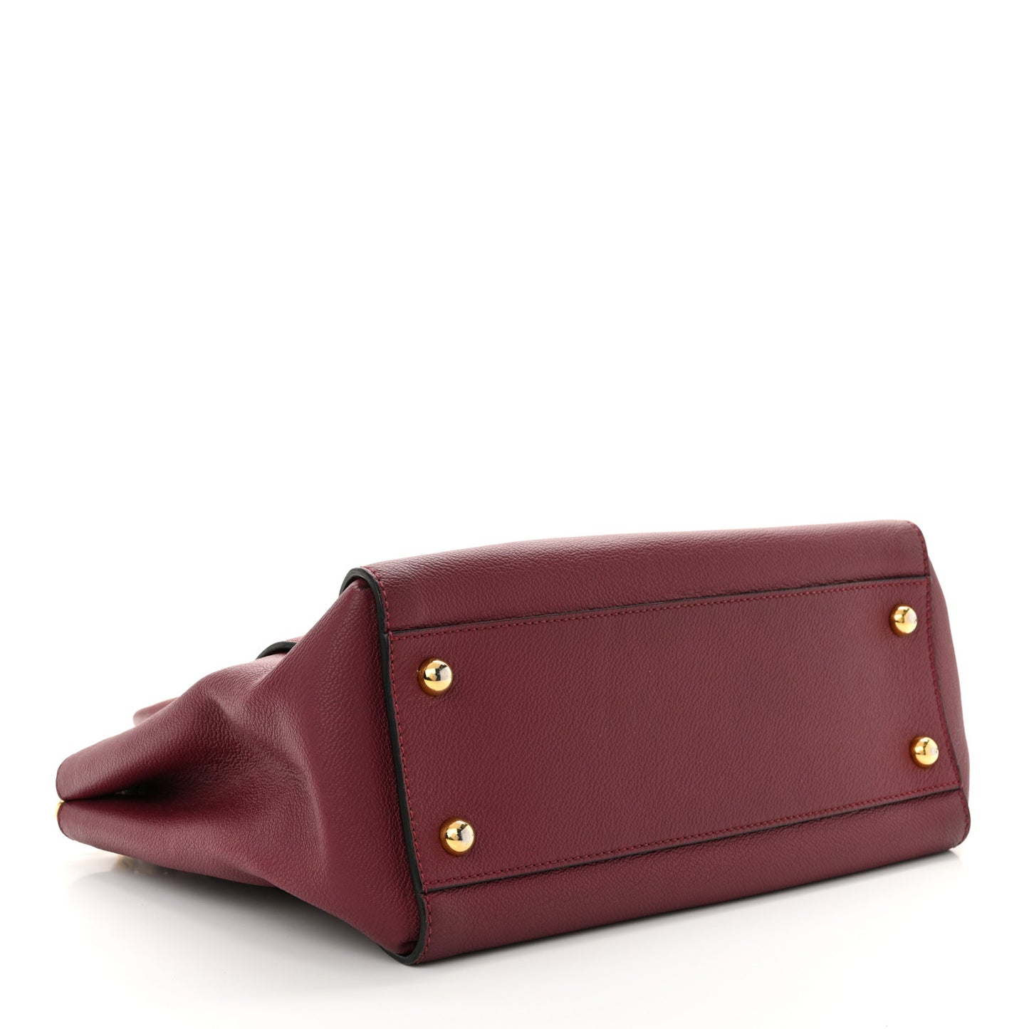 Soft Grain Medium Buckle Tote Dark Plum