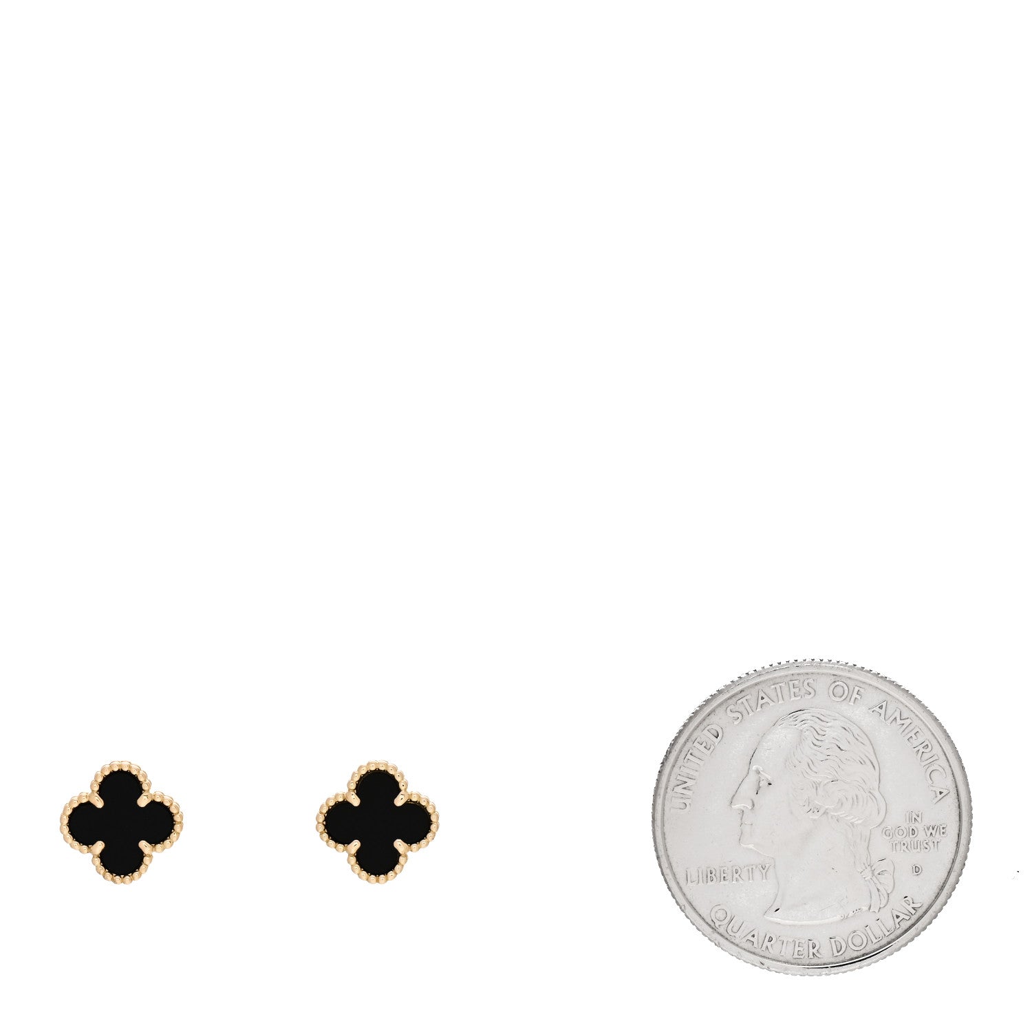Van Cleef & Arpels 18K Yellow Gold Black Onyx Sweet Alhambra Earrings 2 of 5