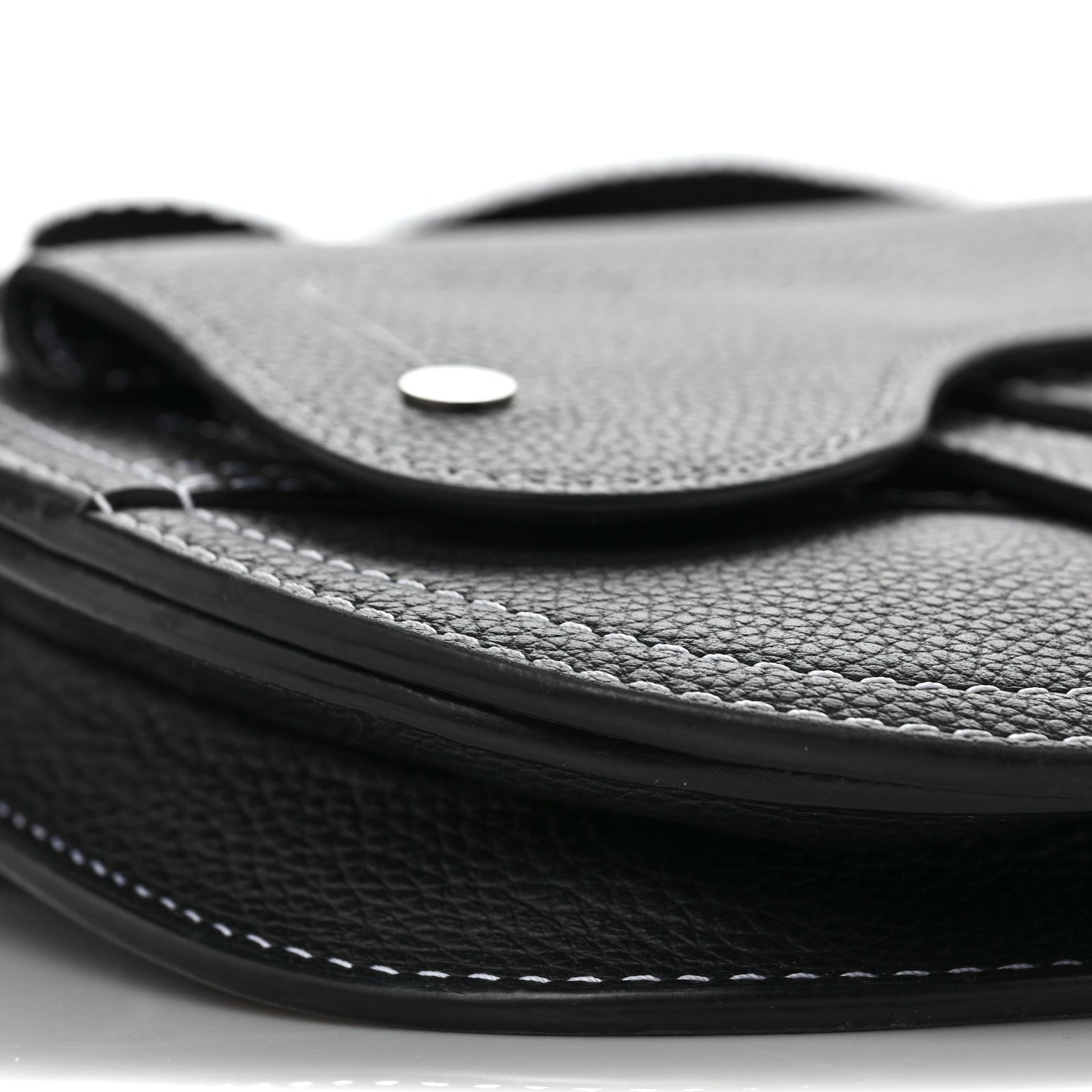 Christian Dior X KAWS Grained Calfskin Saddle Pouch Black 8 of 12