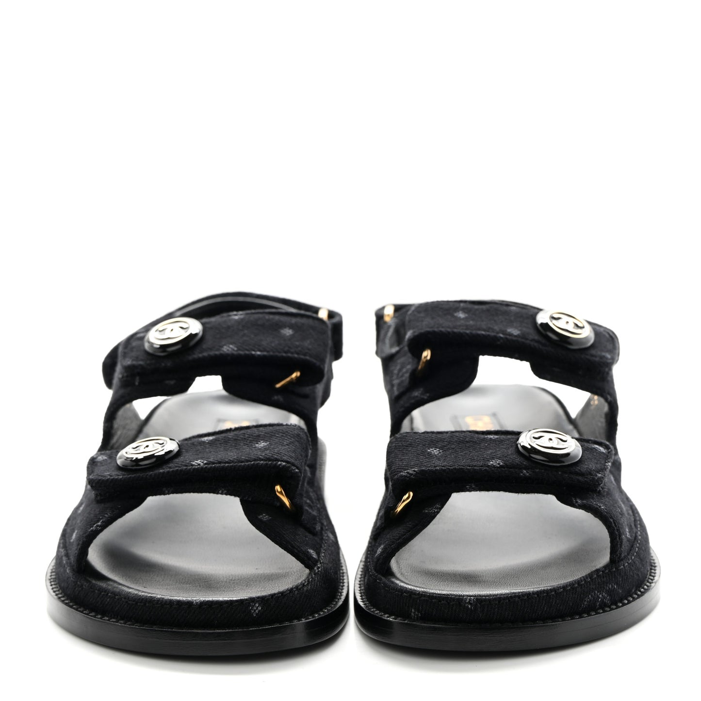 Denim Printed Dad Sandals 36.5 Black