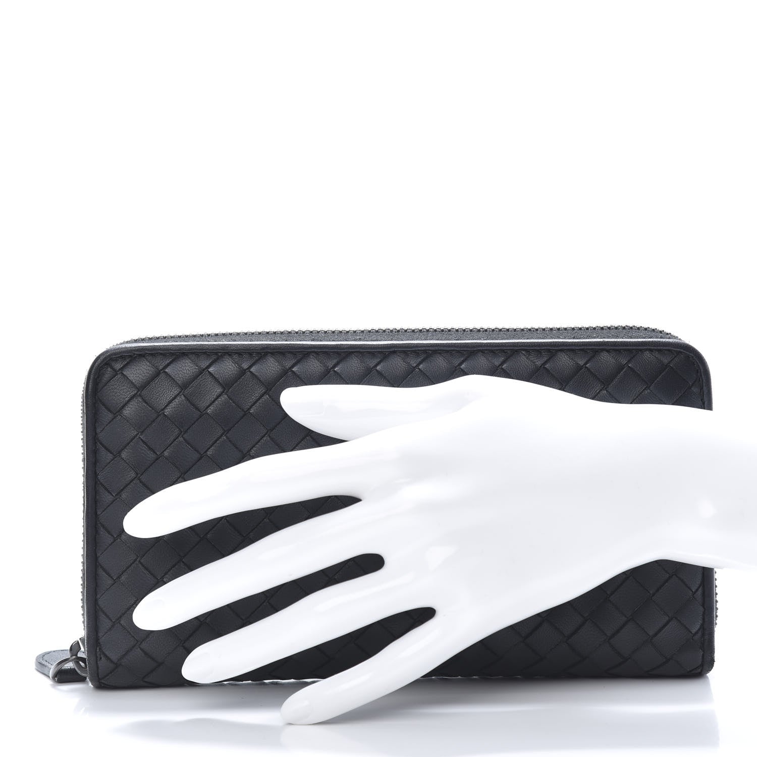 Bottega Veneta Nappa Intrecciato Zip Around Wallet Black 2 of 9