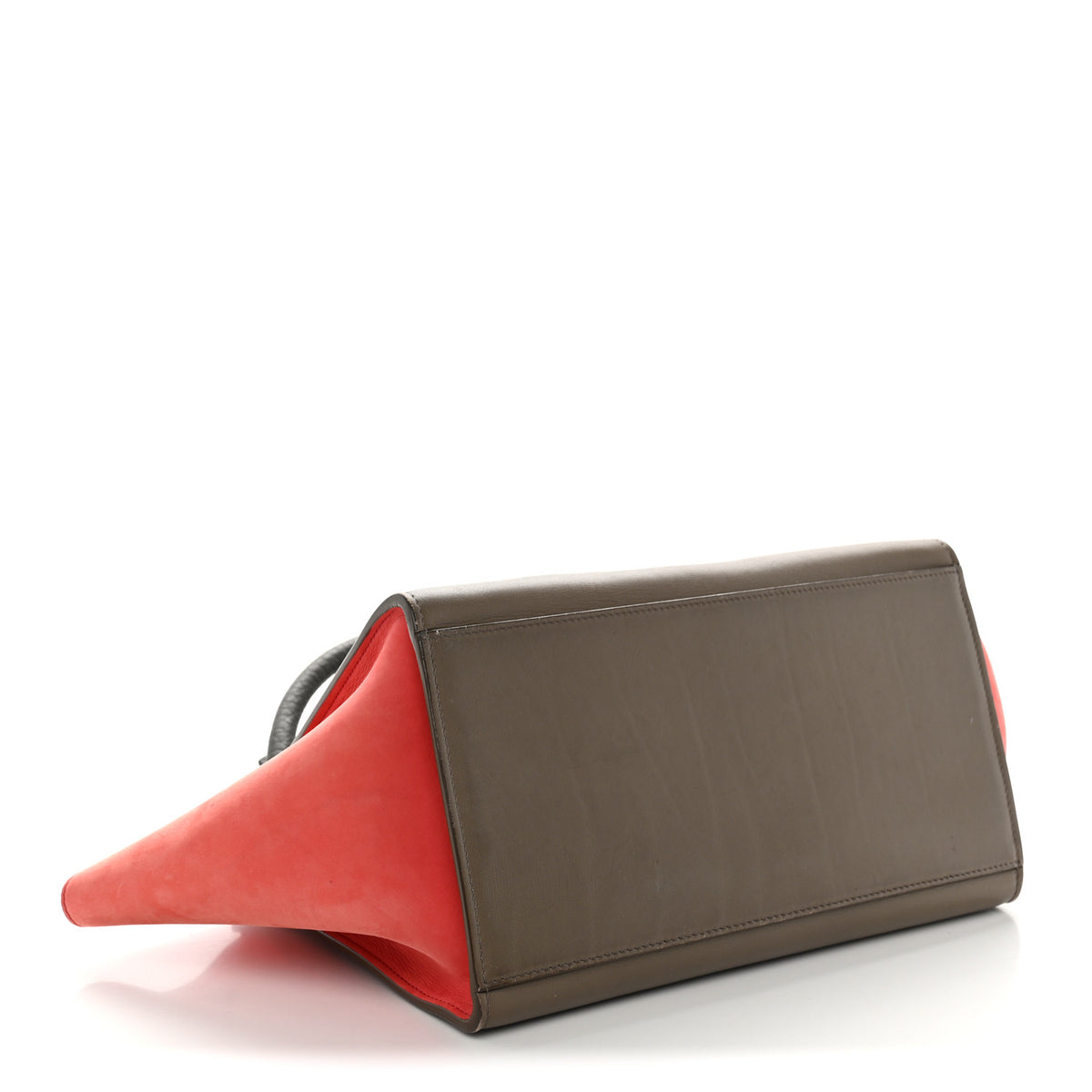 Smooth Calfskin Suede Small Tri-Color Trapeze Pink