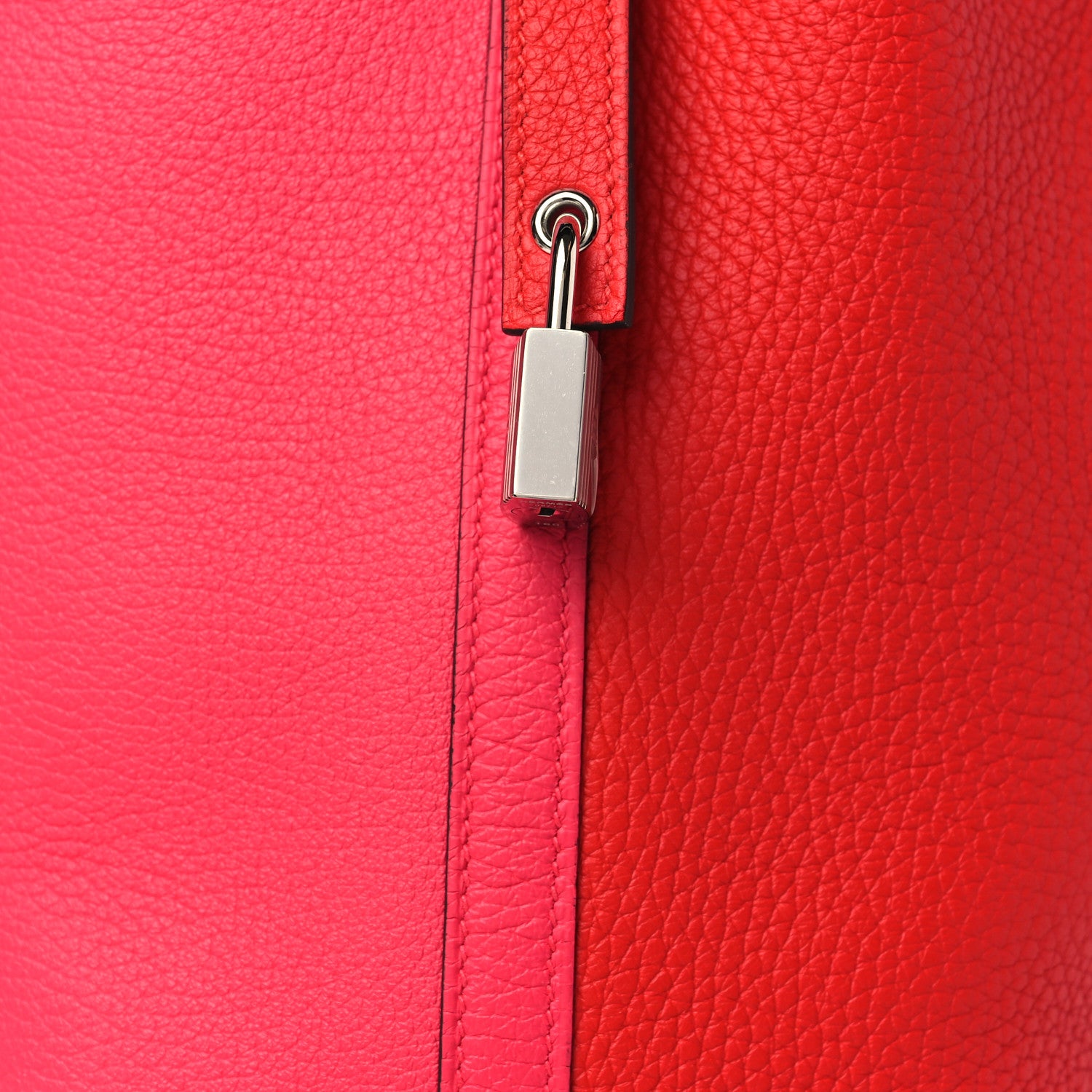 Hermes Taurillon Clemence Tri-Color Picotin Lock 18 PM Rouge Coeur Rose Extreme Bleu Zanzibar 8 of 11
