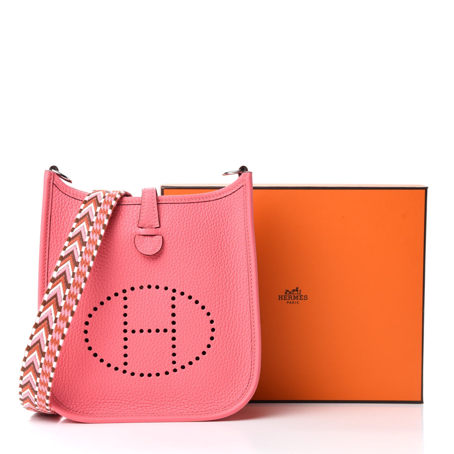 Hermes Taurillon Clemence Allegro Evelyne TPM Rose Azalee Rose Confetti 11 of 11