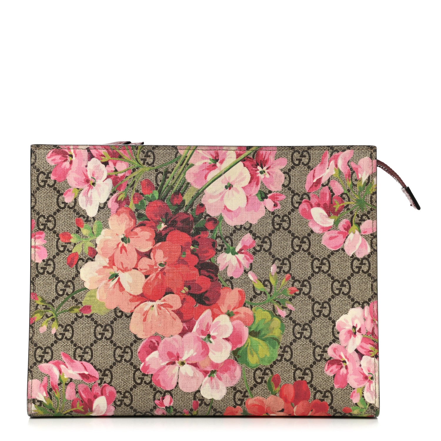 Gucci GG Supreme Monogram Blooms Large Cosmetic Case Beige Multicolor Dry Rose 1 of 7