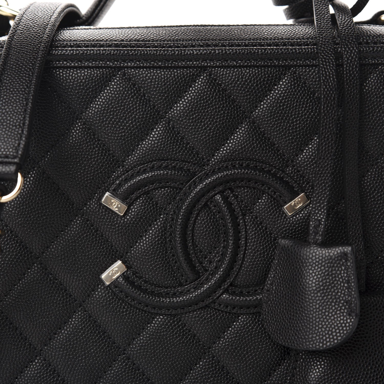 Chanel Caviar Quilted Medium CC Filigree Vanity Case Black 10 of 11