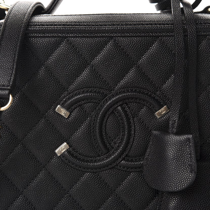 Chanel Caviar Quilted Medium CC Filigree Vanity Case Black 10 of 11