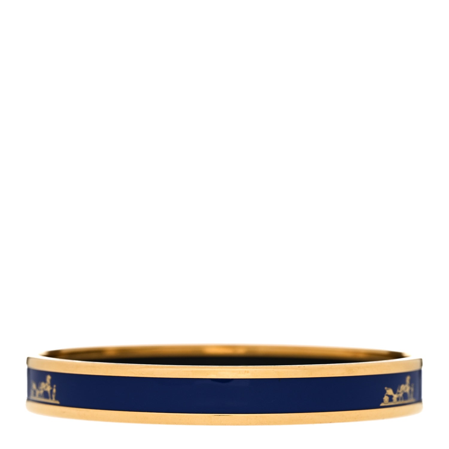 Hermes Enamel Printed Caleche Narrow Bracelet 70 Bleu 3 of 5