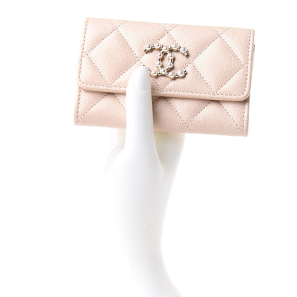 Chanel Caviar Pearl Quilted Coco Candy Flap Card Holder Beige 2 of 8