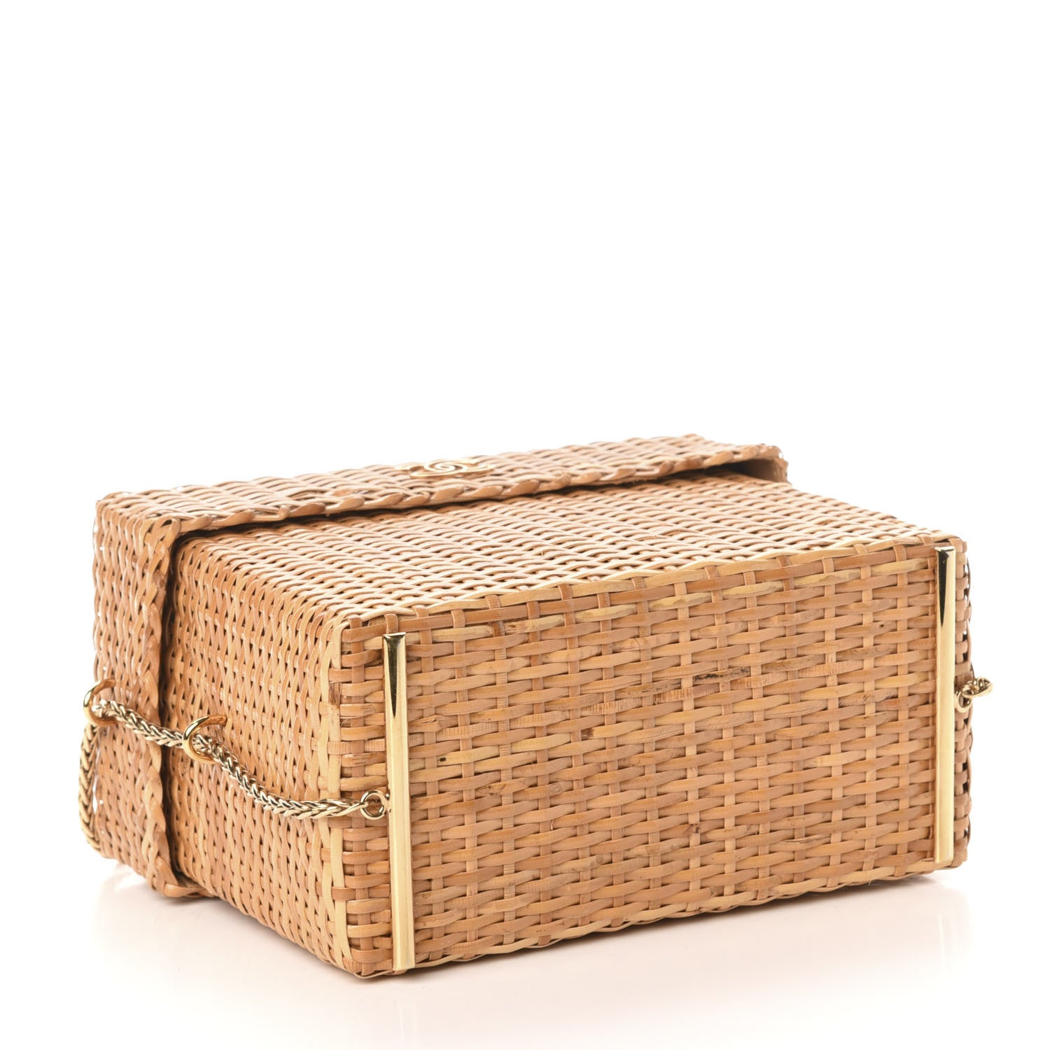 Chanel Rattan Basket Shoulder Bag Beige 4 of 11