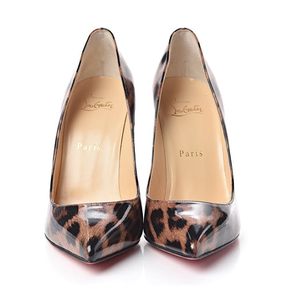 Christian Louboutin Patent Glitter Leopard Print Pigalle Follies 100 Pumps 37.5 Gold 2 of 10