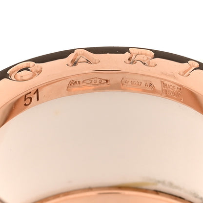 Bulgari 18K Rose Gold White Ceramic B.Zero1 Four-Band Ring 51 5.75 4 of 5