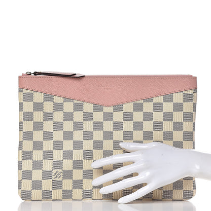 Louis Vuitton Damier Azur Daily Pouch Rose Poudre 2 of 8