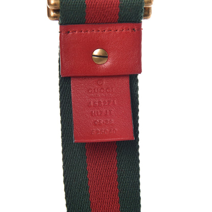 Gucci Web Feline D Ring Belt 95 38 Red Green 4 of 5