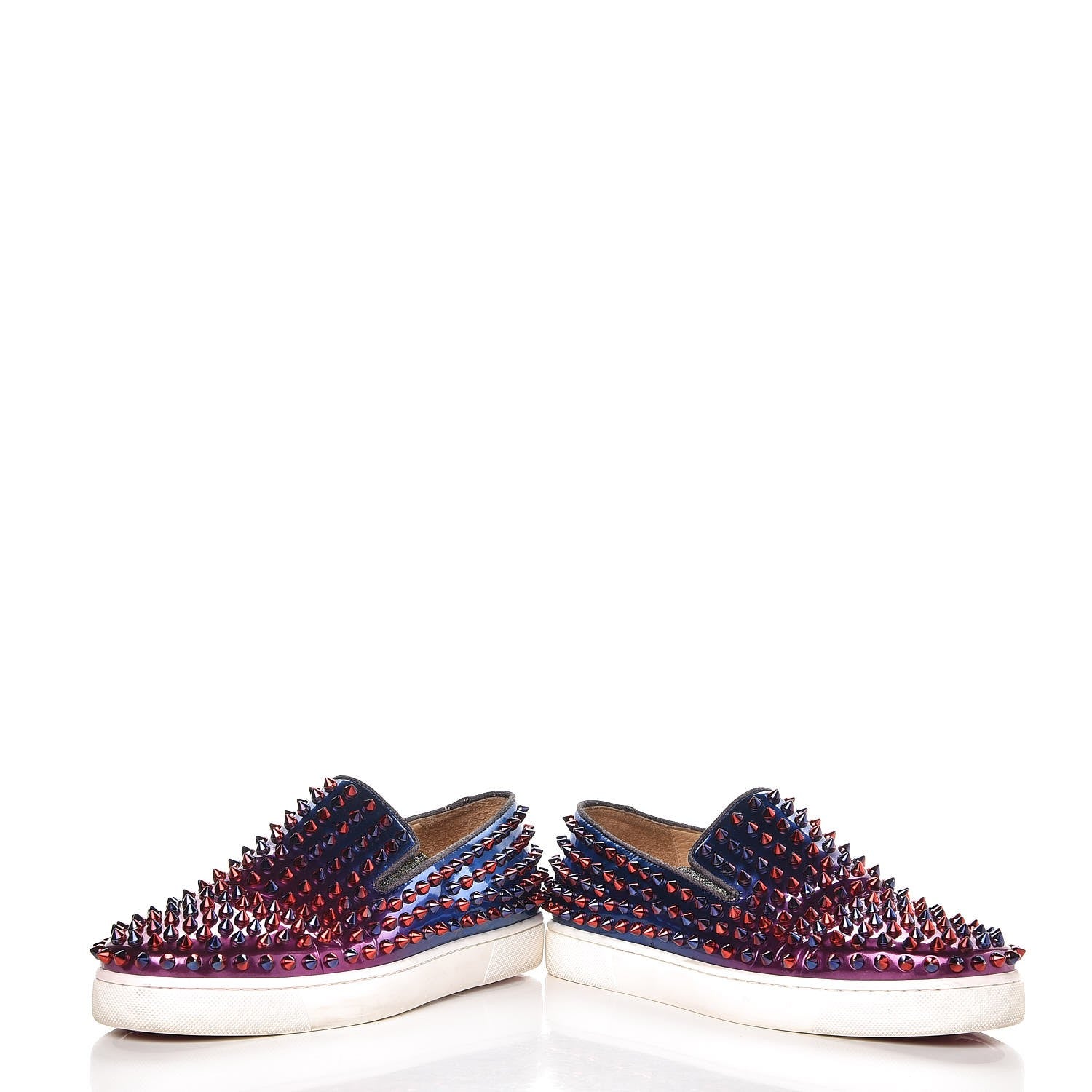 Christian Louboutin Patent Scarabe Spikes Roller Boat Flat 38 Rose Digitale 6 of 13