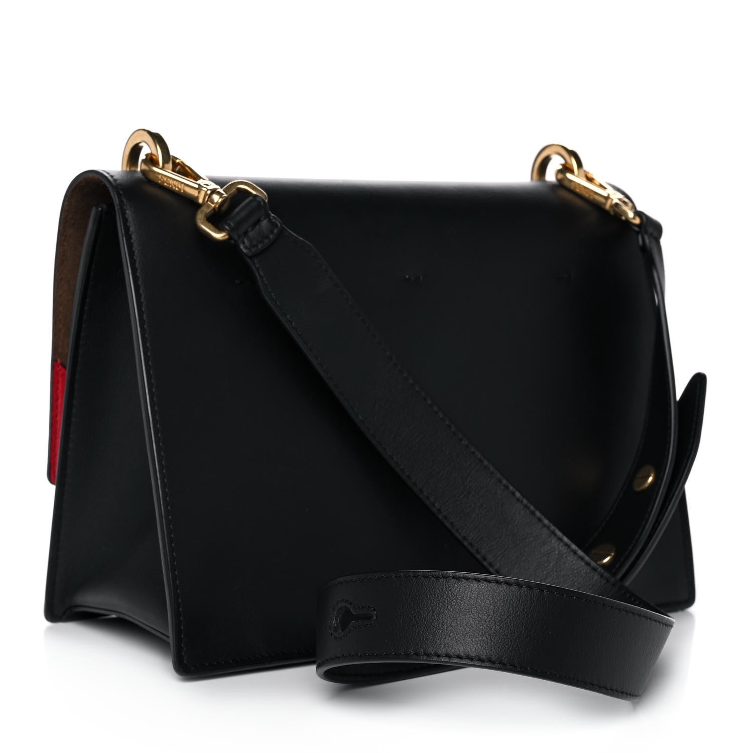 Fendi Vitello Grace Matte Kan U Shoulder Bag Black 3 of 16