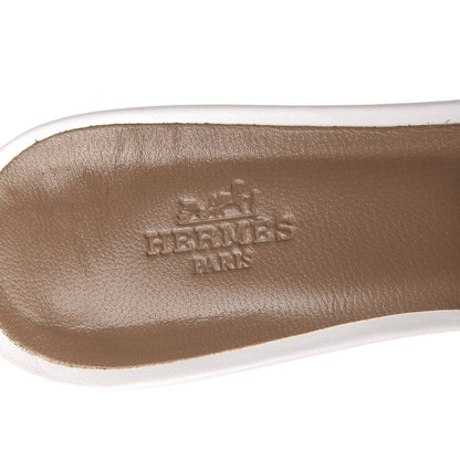Hermes Calfskin Oasis Sandals 39 White 7 of 13