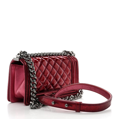 Chanel Metallic Patent Calfskin Quilted Small Boy Flap Pink 3 of 13