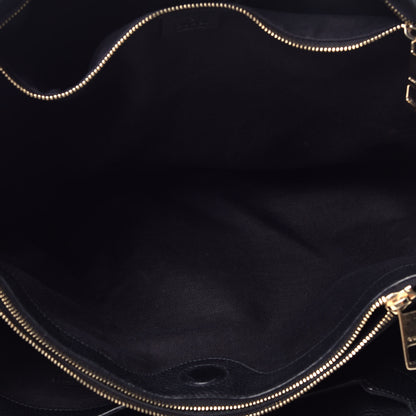 Gucci Calfskin Large Bamboo Shopper Tote Black 5 of 9