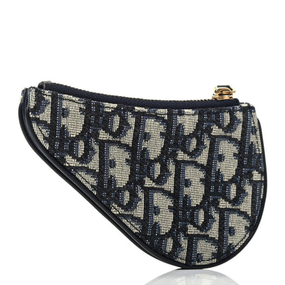Christian Dior Oblique Saddle Coin Purse Blue 2 of 4