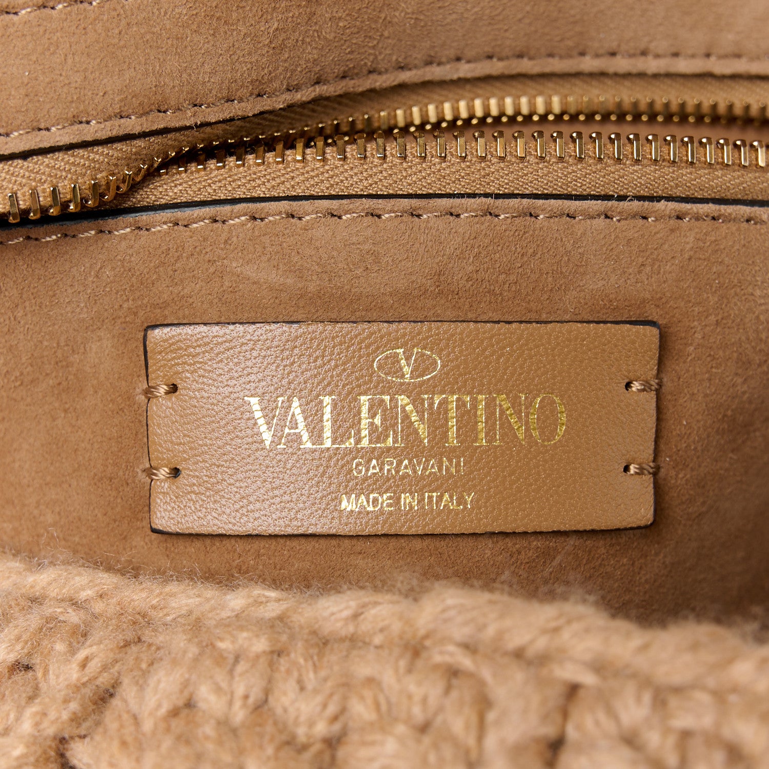 Valentino Garavani Cashmere Large Roman Stud Shoulder Bag Saddle Brown 7 of 10