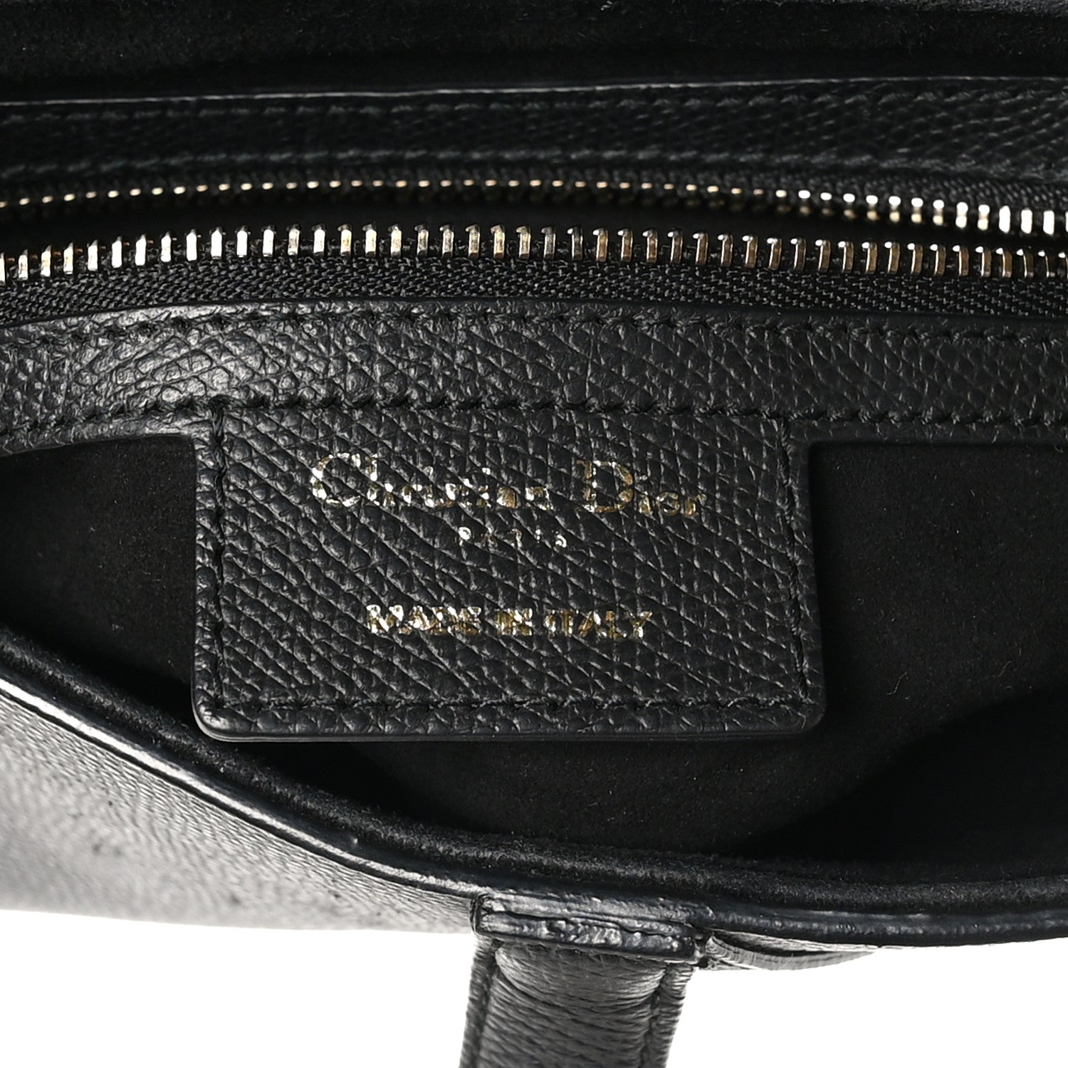 Christian Dior Grained Calfskin Saddle Bag Black 6 of 10