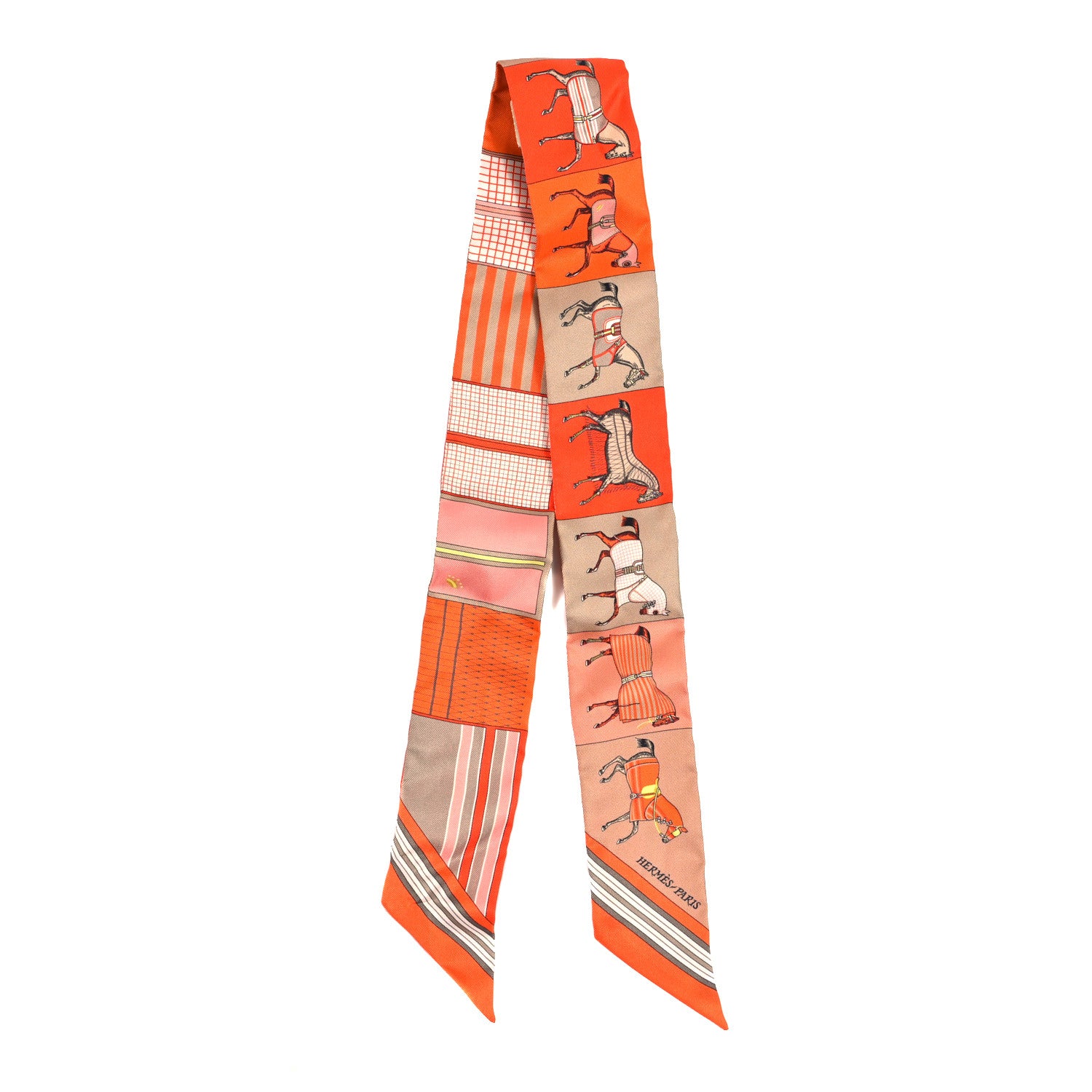 Hermes Silk Couvertures Nouvelles Twilly Orange Jaune Capucine 2 of 4