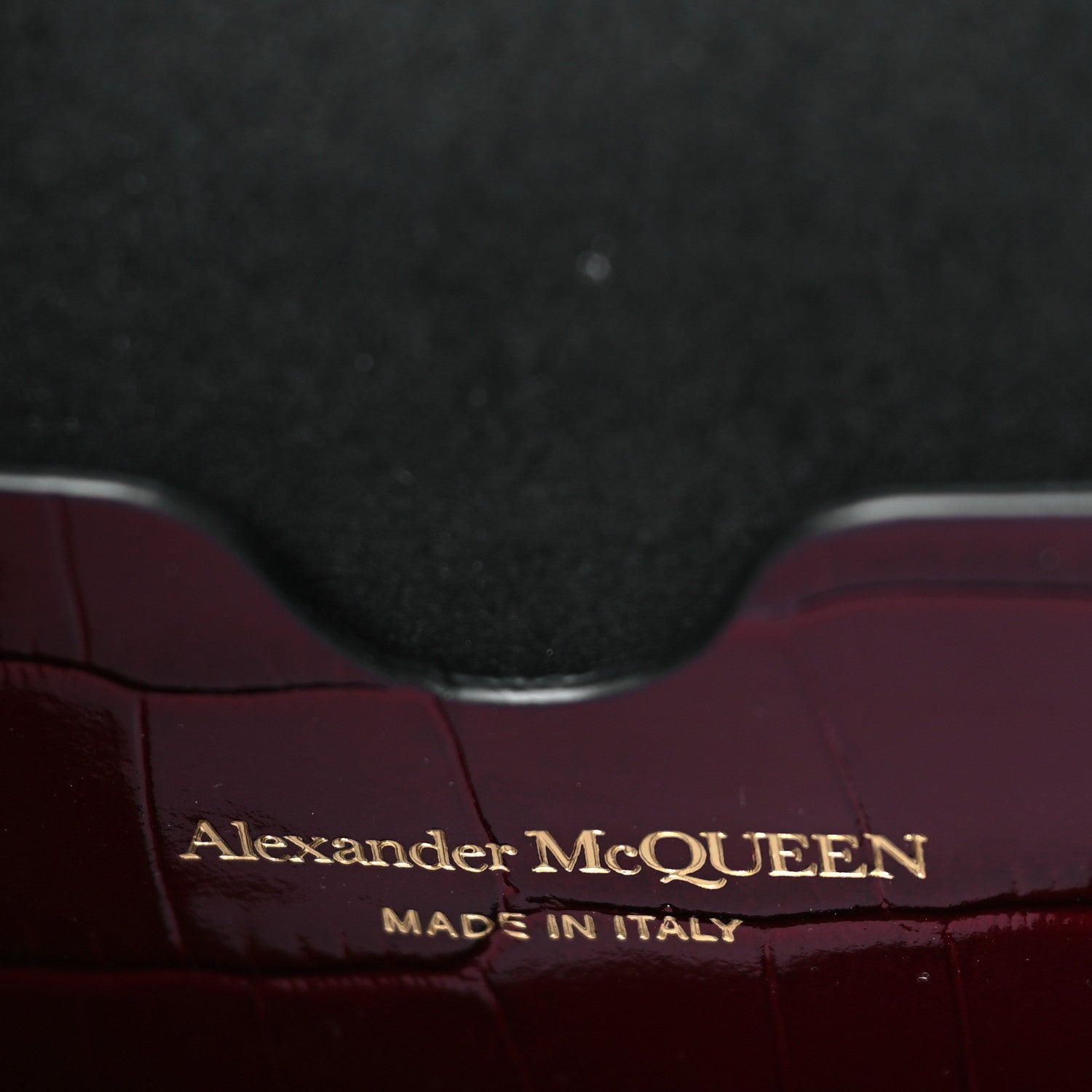 Alexander McQueen Calfskin Crocodile Embossed Skull Medium Shoulder Bag Madder 5 of 9