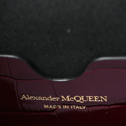 Alexander McQueen Calfskin Crocodile Embossed Skull Medium Shoulder Bag Madder 5 of 9