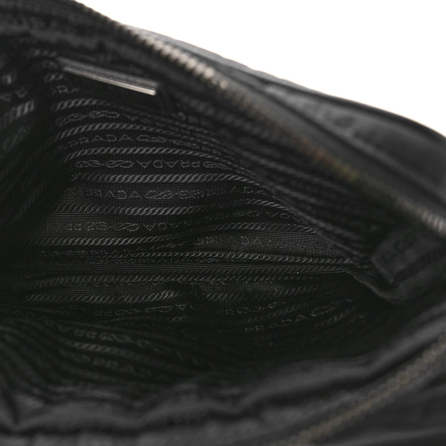 Re-Nylon Saffiano Pocket Single Snap Buckle Shoulder Bag Black