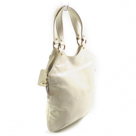 Saint Laurent Patent Tribute Tote Ivory 3 of 11