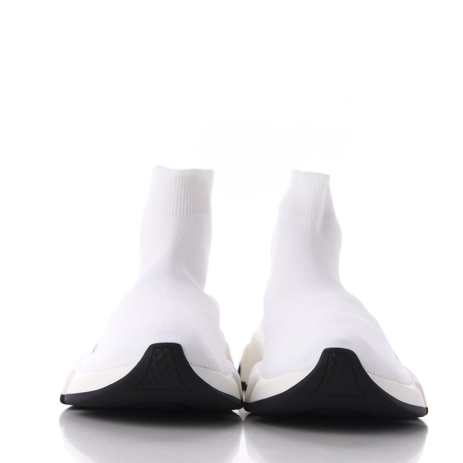 Balenciaga Neoprene Knit Womens Speed Sneakers 38 White Black 3 of 9